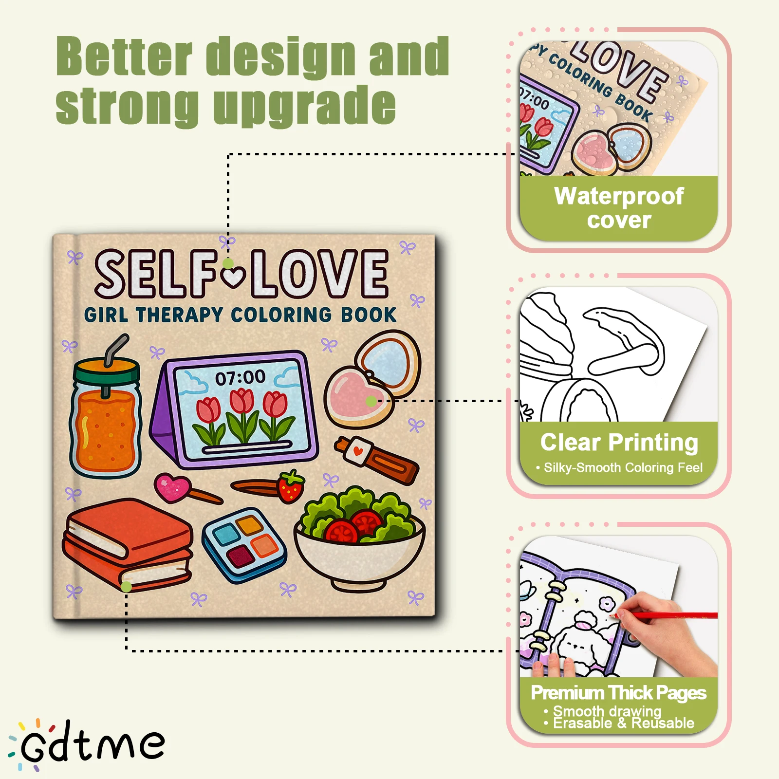 كتب تلوين الحب الذاتي، مشاهد الشفاء، تلوين سهل، لوالد المنزل - DIY الطفل، الاسترخاء، الفراغ، تعزيز الإبداع #3