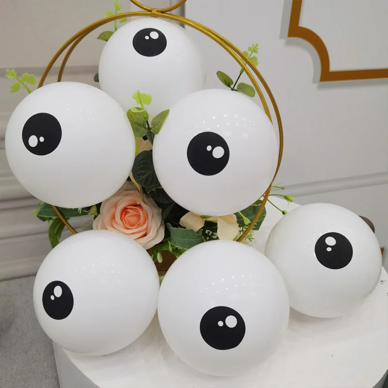 10/20/30 Pieces 5-Inch Animal Thickened Eye Latex Black And White Top Smiling Face Balloon Cartoon Character Decoration