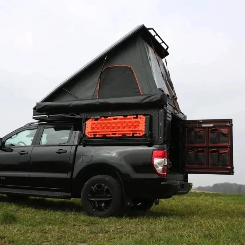 Practical Hydraulic Foldable Roof Top Tent, Outdoor Camping Shelter For Pickup Vehicles