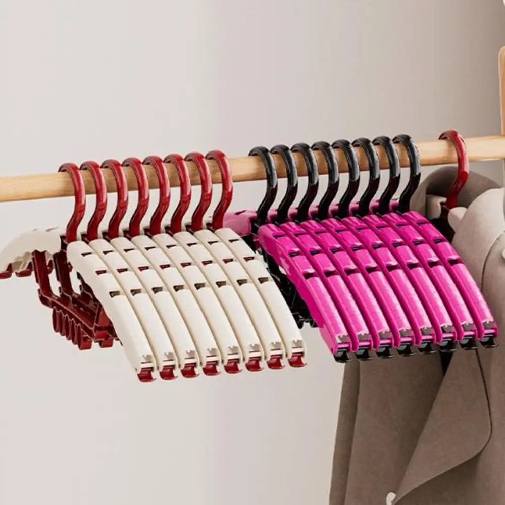 

4 Pieces Plastic 3-in-1 Clothes Drying Rack Anti-slip Windproof Folding Clothes Hanger Hanging Save Space Shoe Drying Rack