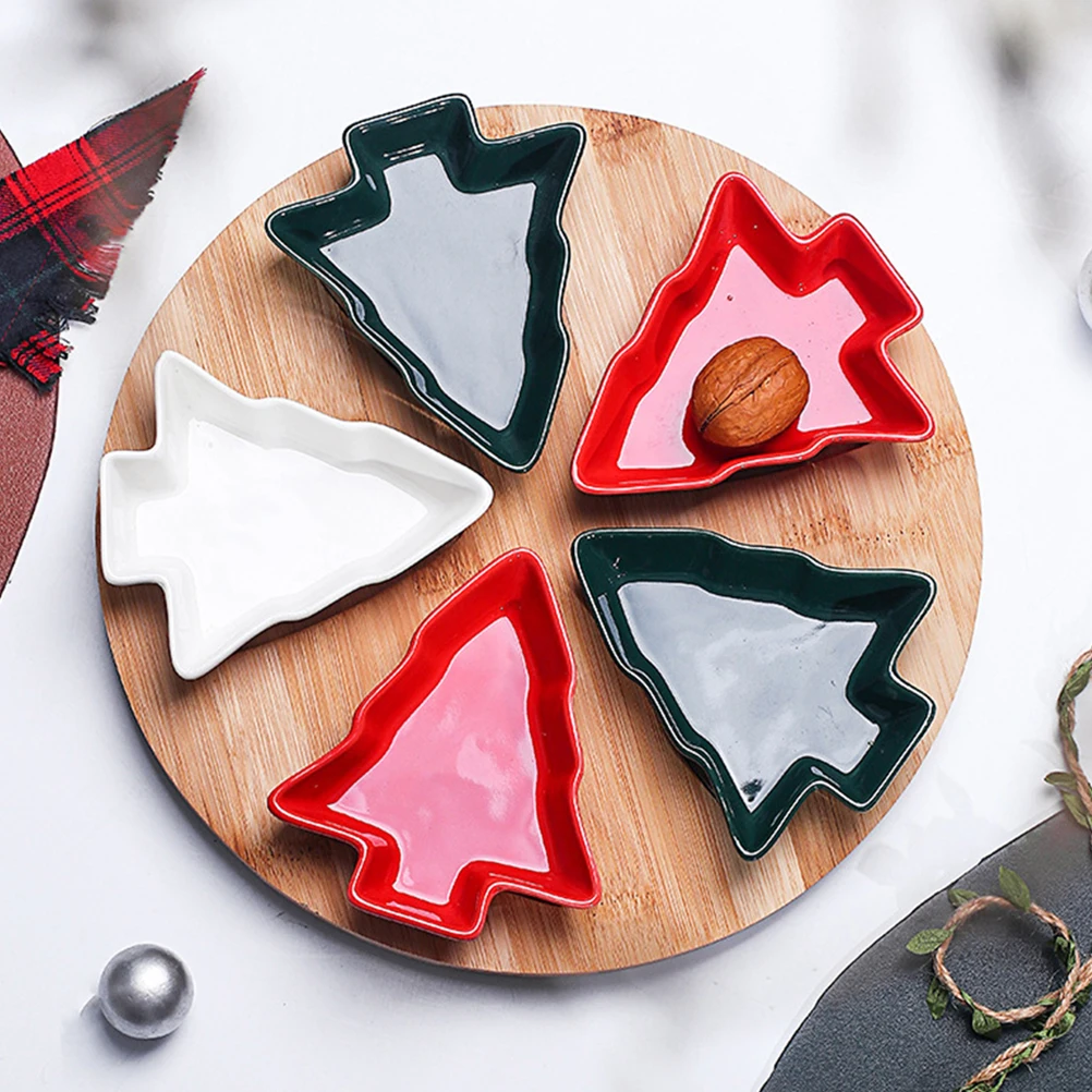 

Christmas Tree Shaped Plates Rotating Snack Container Tree-shaped Serving Fruit Tray