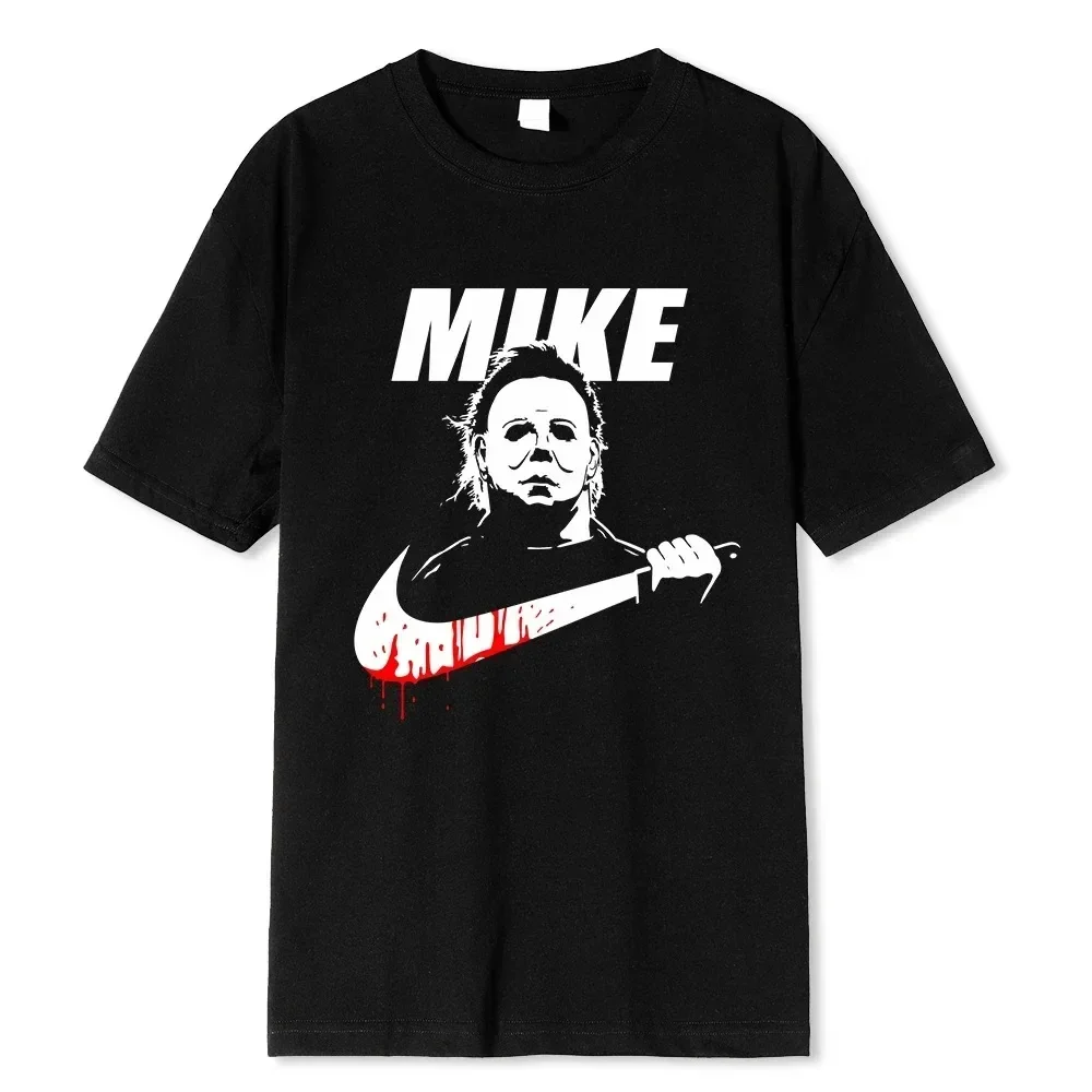 Men's Halloween Horror Movie Vintage T Shirt Funny Mike Printed Short Sleeves Streetwear Oversized Tee Shirt Men Clothing manga