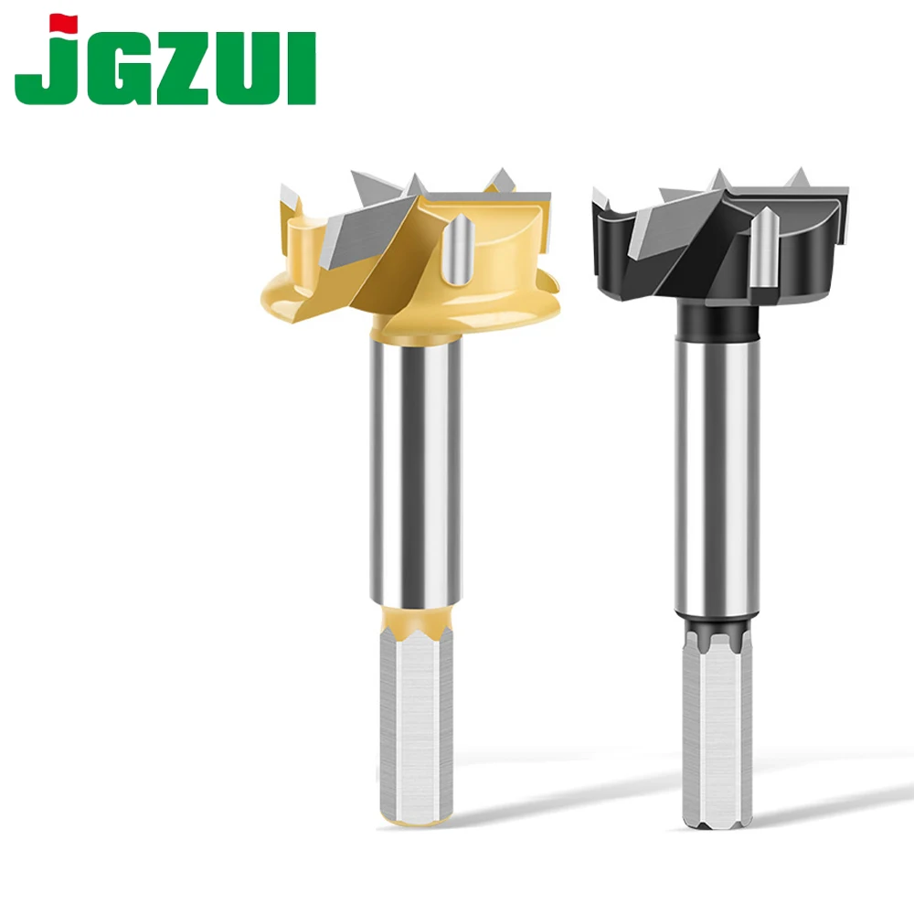 JGZUI Three Blades Wood Forstner Bit Wood Hole Drilling Cutter Hinge Hole Opening And Round Hole Reaming On Solid Wood Panels