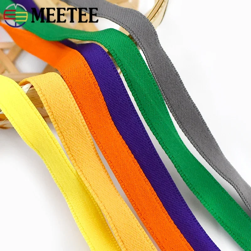 Meetee 10mm Nylon Elastic Bands Rope Underwear Strap Sewing Rubber Band Clothes Collar Edge Ribbon Pants Lace Trims Accessories
