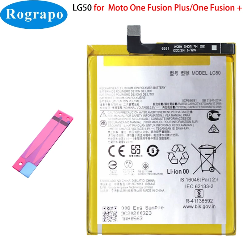 New Original 5000mAh LG50 Mobile Phone Battery For Motorola Moto G9 Play One Fusion Plus OneFusion+ XT2067