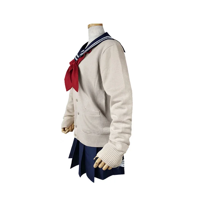 Anime Boku No Hero Himiko Toga Academy Cosplay Costume My Hero Academy Knitted Sweaters JK Uniform Set Halloween Sailor Suit