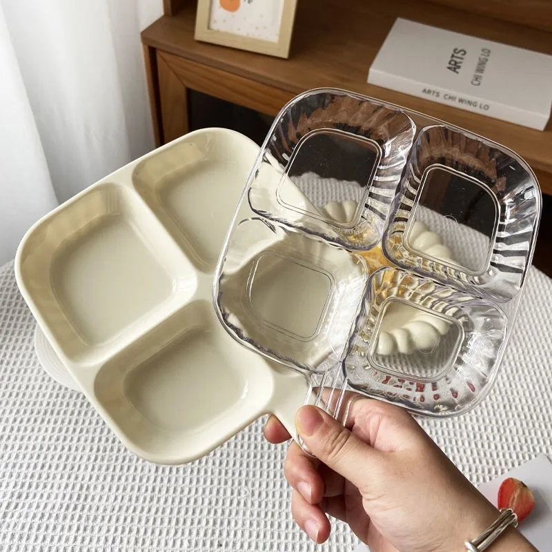 

Household preparation tray Grid plate Kitchen onion ginger garlic seasoning plate Multifunctional side dish tray Sauce tray