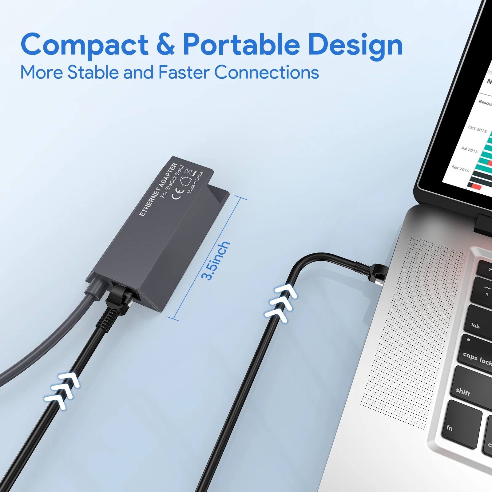 Adapter Ethernet EDUP SK0021 Starlink Zapewnia stabilne połączenie przewodowe z większą prędkością i obsługą wielu urządzeń Wysoka wydajność