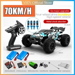 Samochód Rc Off Road 4x4 High Speed 70 km/h zdalnie sterowanym samochodowym z reflektorów LED bezszczotkowy 4WD 1/16 Monster Truck zabawki dla chłopców prezent