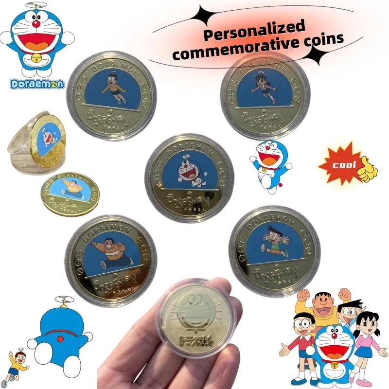 

Doraemon Commemorative Coin Cute, Fashionable, Personalized, Simple Commemorative Medal Gold Coin, Gift for Friends' Birthday