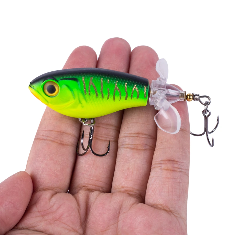 Hanlin Señuelo Popper con Cola Giratoria para Lubina - imagen 2