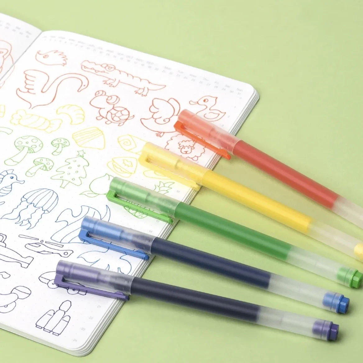 Xiaomi Juneng 0 5mm Needle Pen 7 Color Set Multi Color Neutral Pen for Office School Writing Marking