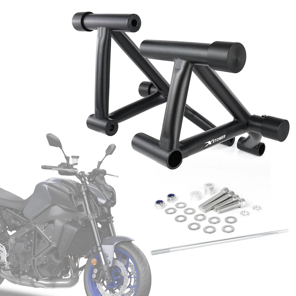 Para Yamaha MT-09 MT 09 SP 2021-2025: Jaula de protección para motocicleta, barras anticaída para motor, reposapiés traseros, subjaula de protección para acrobacias.