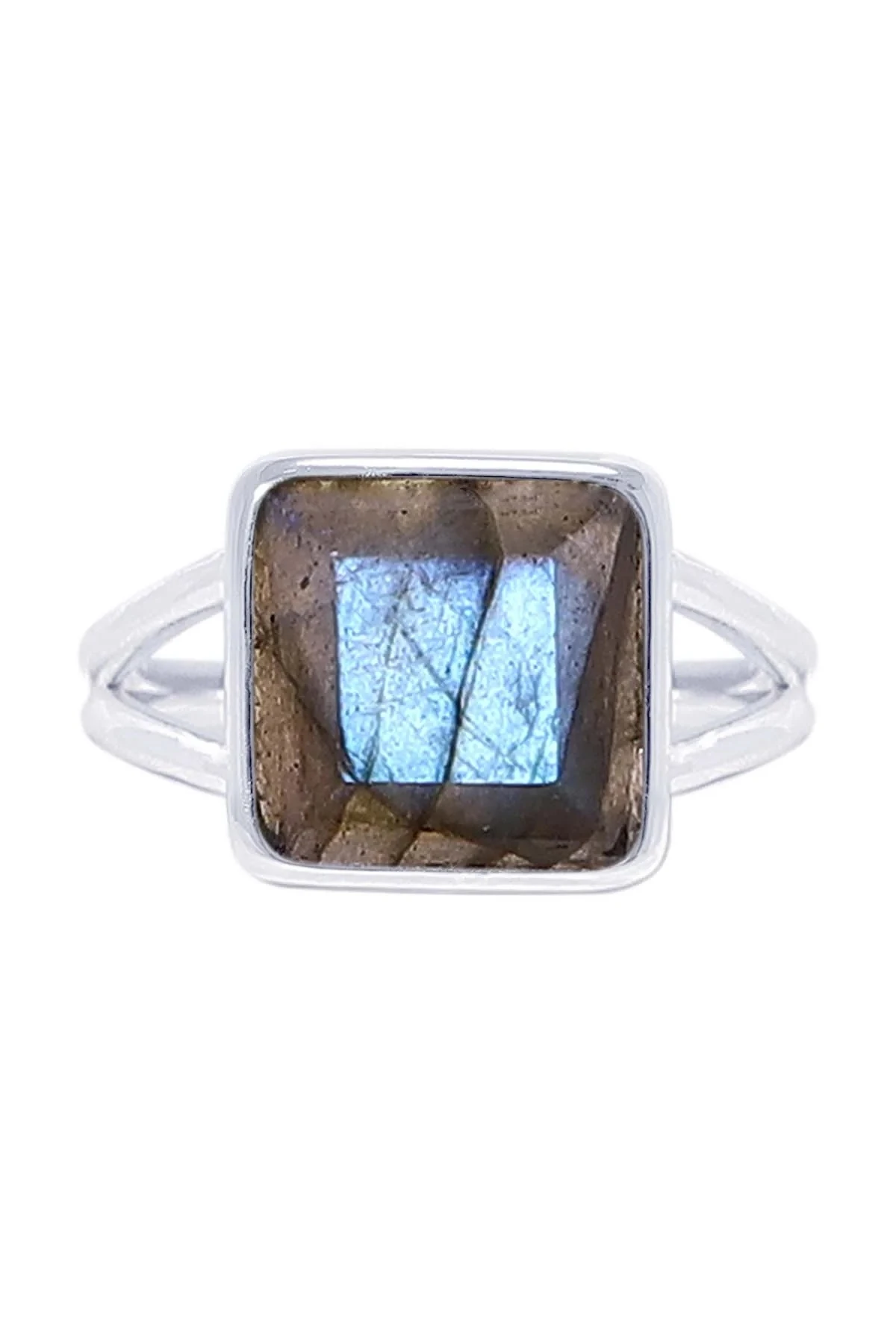 

Square Labradorite Gemstone Silver Plated Ring Fashion Ring Jewelry for Christmas Gifts