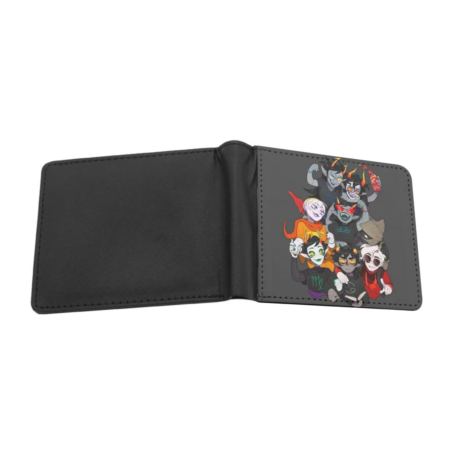 Meteor Crew Leather Men Wallets Credit Card Holder Purse Black Wallet Homestuck Dave Strider Karkat Vantas Kanaya Maryam Rose