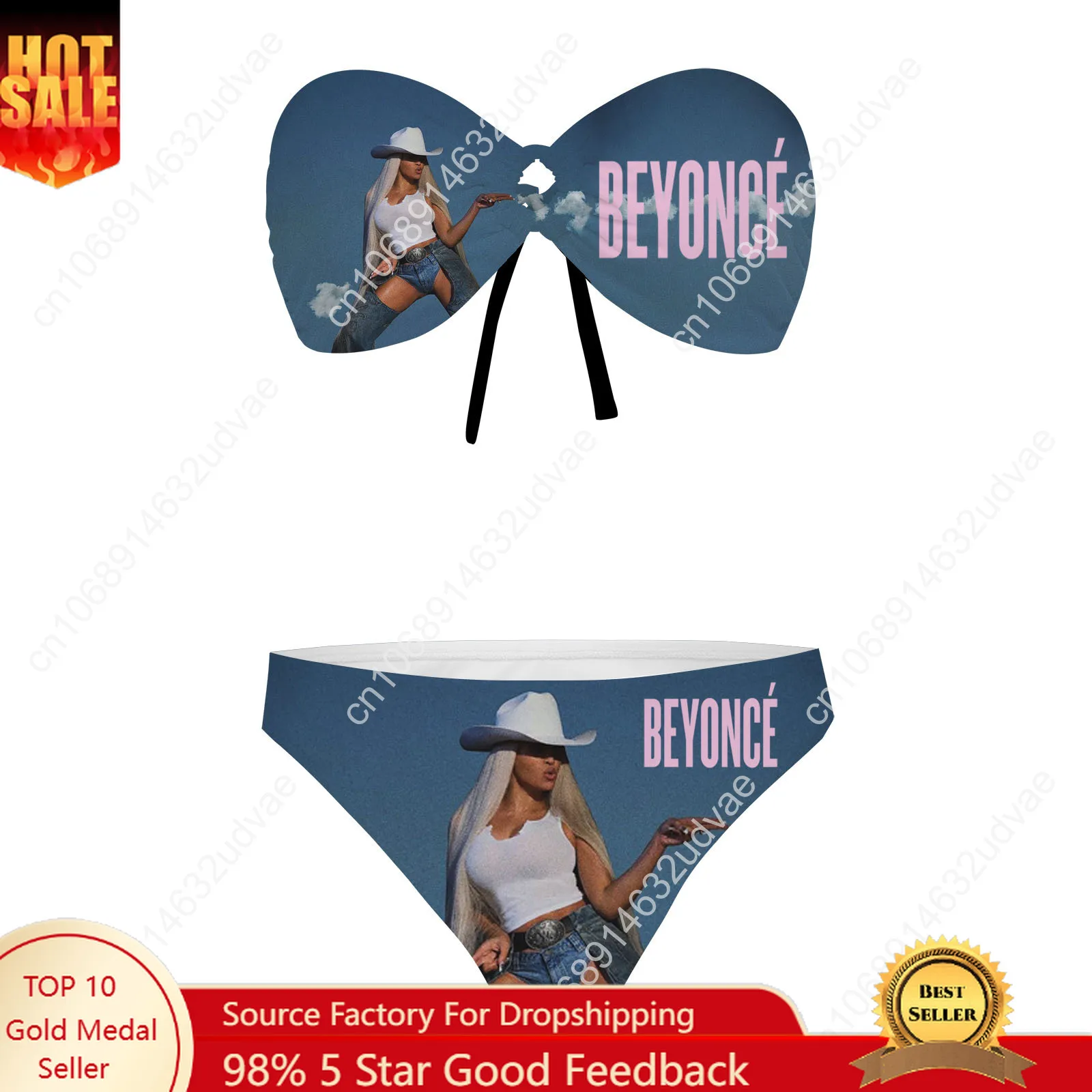 

Beyoncé Strapless Swimsuit Womens Bathing Suits Personalized Fashion Swimwear Pool Party Sexy Bikini Customize Beachwear