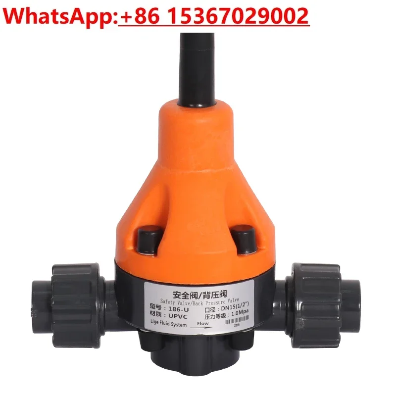 Safety valve Back pressure  One-way pressure relief valve Pressure reducing Metering pump PVDF acid and alkali