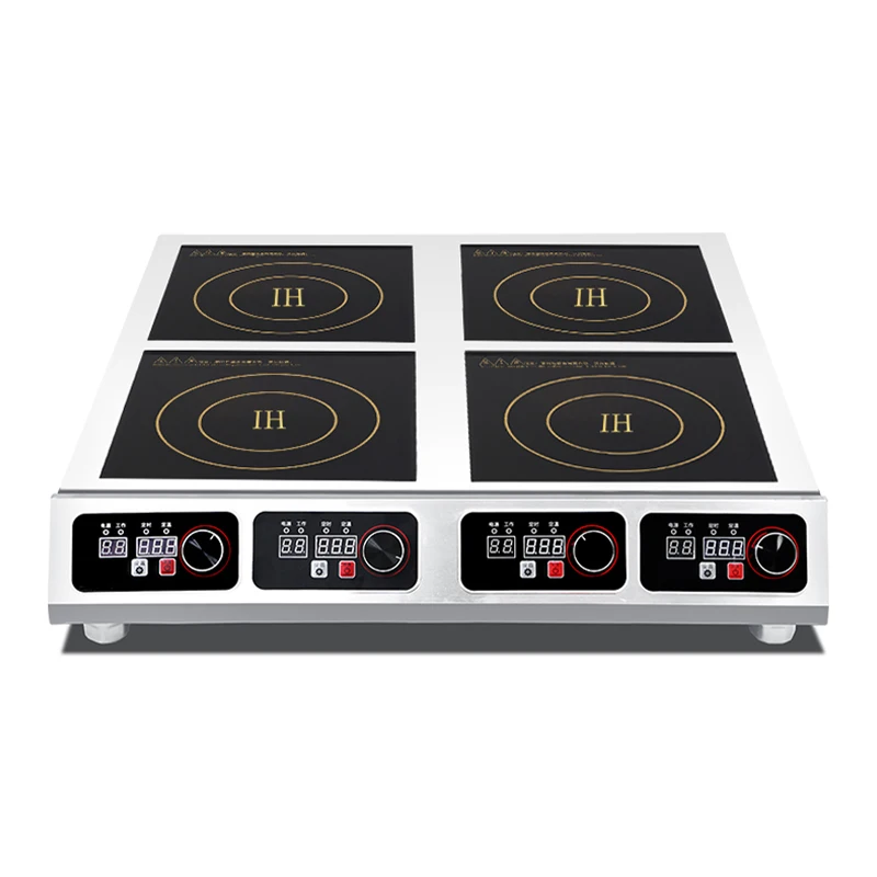 Warranty CE 3500W Industrial Hotel Restaurant Stainless Steel Electric 4 Burner Commercial Induction Cooker Manufacturer