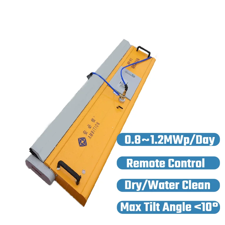 High Efficiency Remote Control Solar Pv Panel Automatic Cleaning Washing Robot Machine Rolling Brush