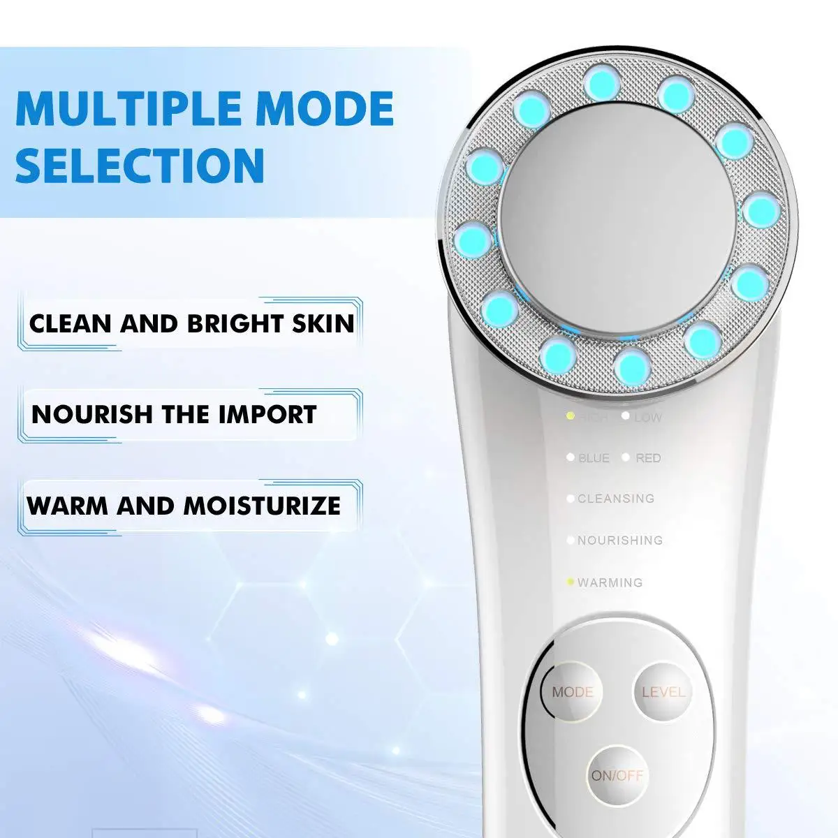 EMS Microcurrent Facial Massager V-Shape Roller Skin Tightening Device Double Chin Reducer & Face Lifting Beauty Tool