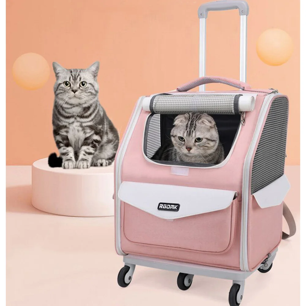 Pet Strollers Portable Hand-held Soft Side Backpack Large Space Breathable Foldable Carrying Bags for Small Cats Dogs Supplies