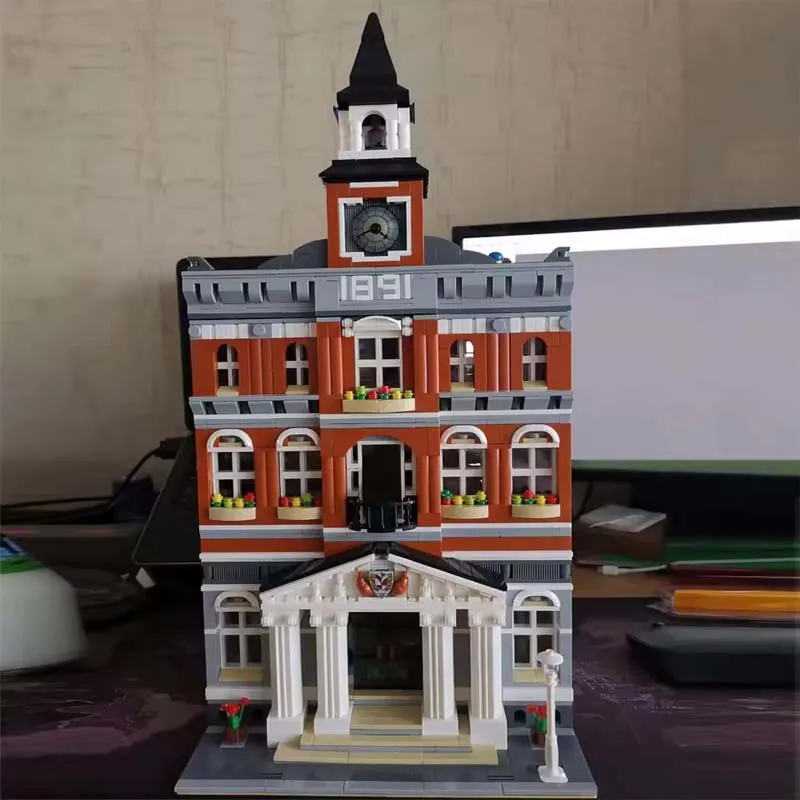 

2766 PCS Town Hall Compatible10224 15003 Building Blocks Bricks Education Toys Birthday Gifts
