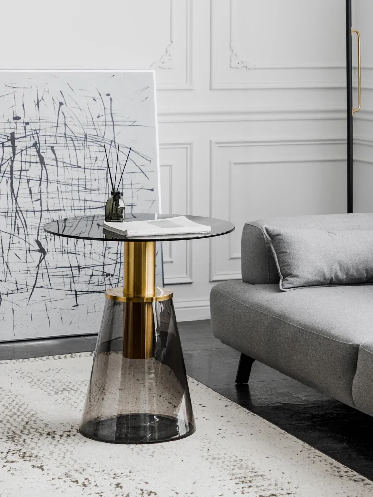 

Nordic Glass Coffee Table,Metal Furniture,Transparent Nordic Home Living Room,TV Cabinet,sofa,Side Round Corner Tables