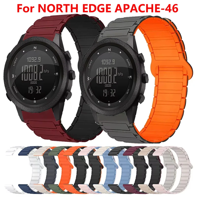 22mm Silikon Magnetische Schleife Strap Für NORTH EDGE APACHE-46 Sport Armband Für NORTH EDGE APACHE-46 Smartwatch Armband band