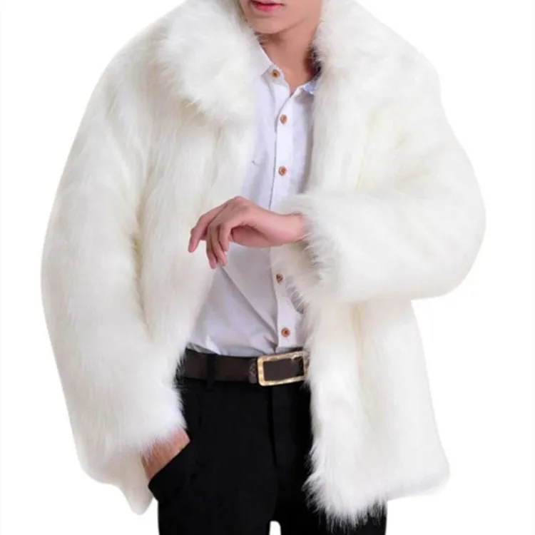 New Men\'s Imitation Fox Fur Coat Coat Men\'s Fur Coat Imitation Fur Coat Coats for Men