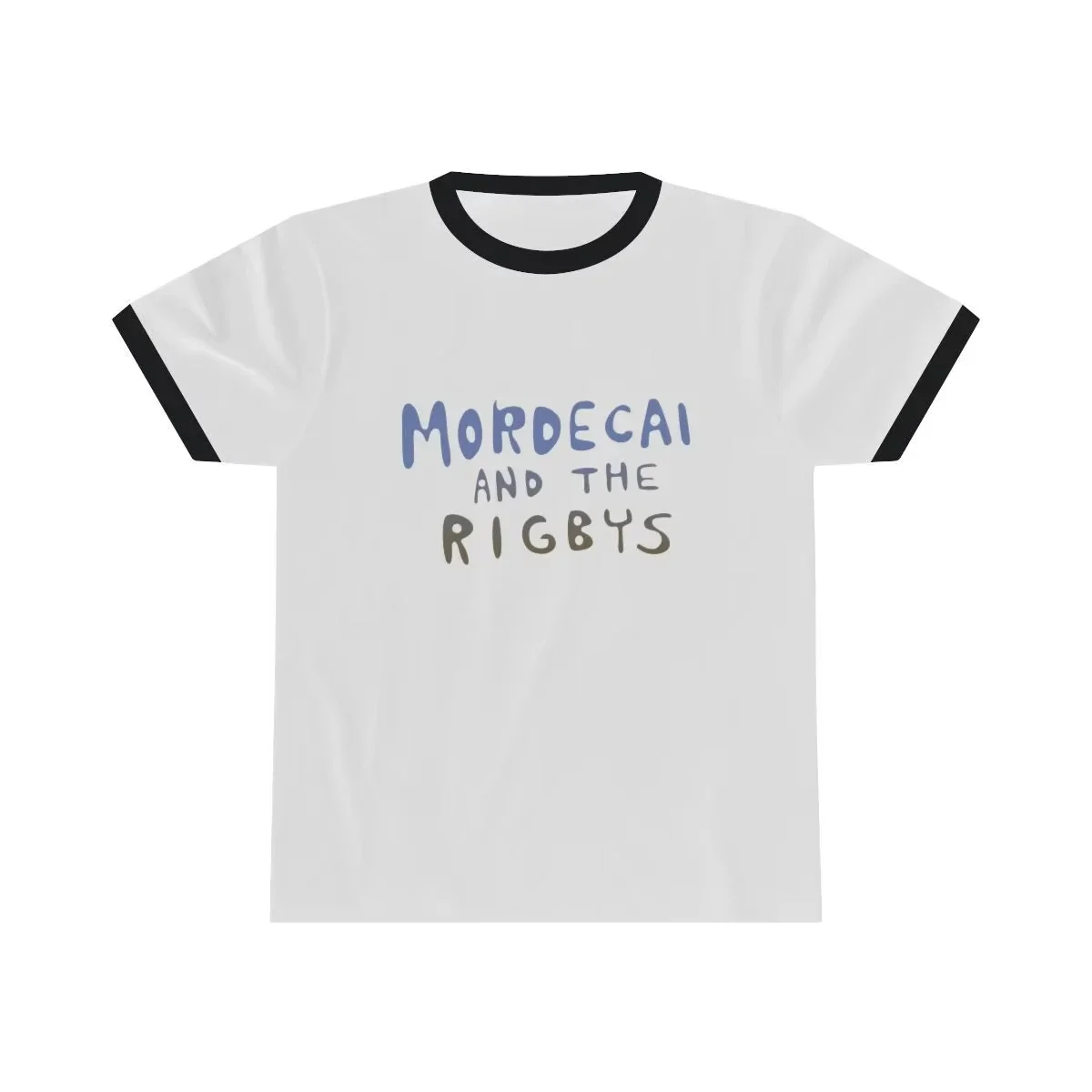 Regular Show Mordecai And The Rigbys Ringer T-Shirt, schnelltrocknendes, atmungsaktives Freizeit-T-Shirt für Männer, Frauen, Kinder und Cartoon-Fans – Detail 3