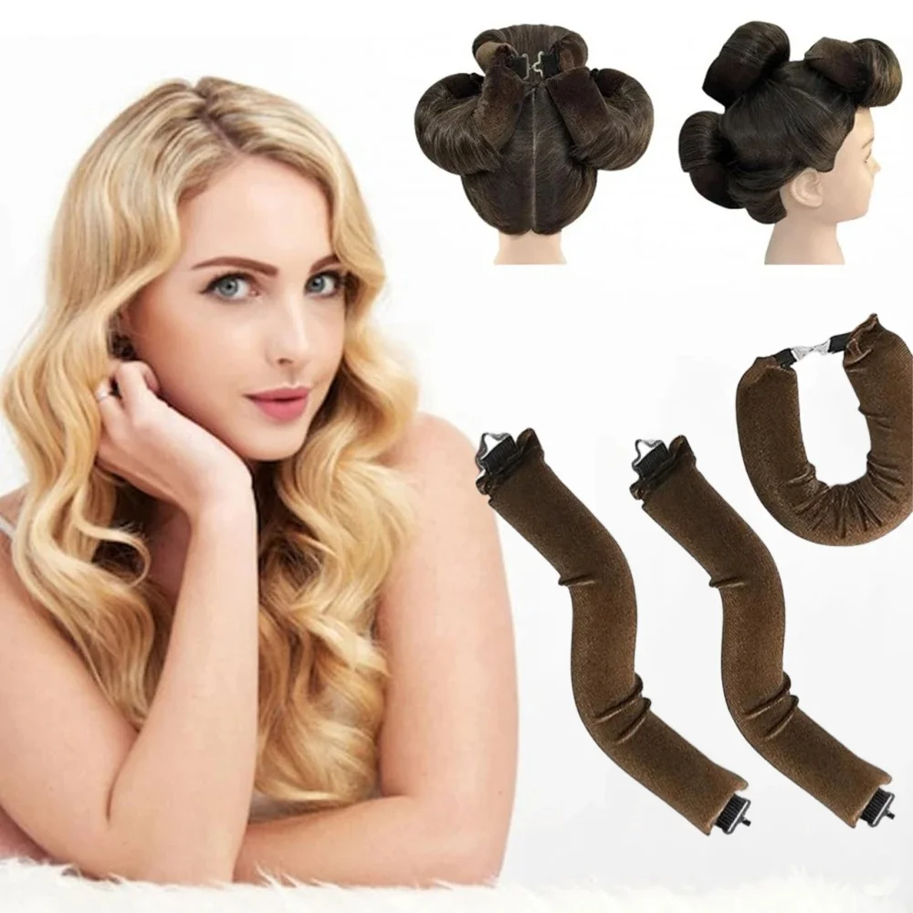 Heatless Hair Curlers Curling Rod Headband No Heat Hair Rollers Lazy Curls with Hook Sleeping Soft Flexi Rod Hair Styling Tools