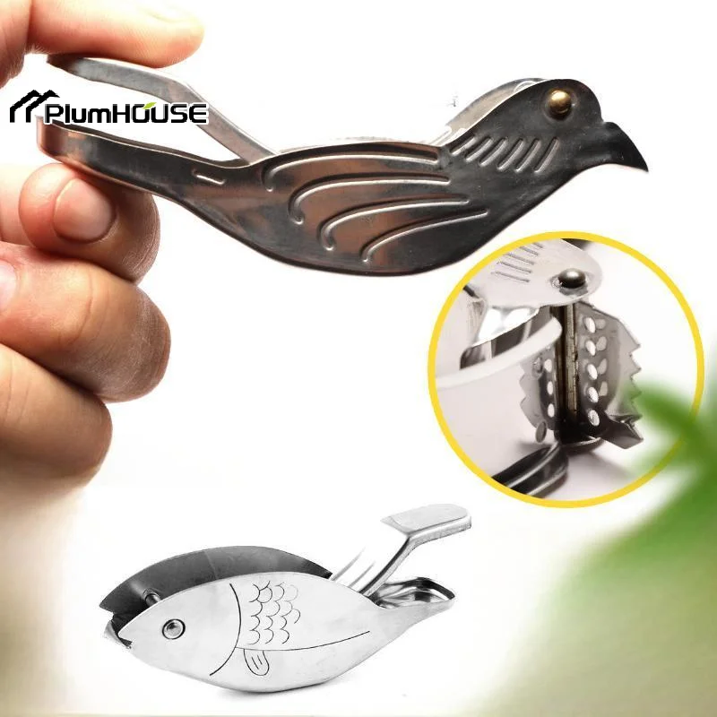 Stainless Steel Bird Fish Shaped Lemon Squeezer Mini Fruit Juicer Strainer Rust Proof Easy Operation Home Kitchen Bar Use