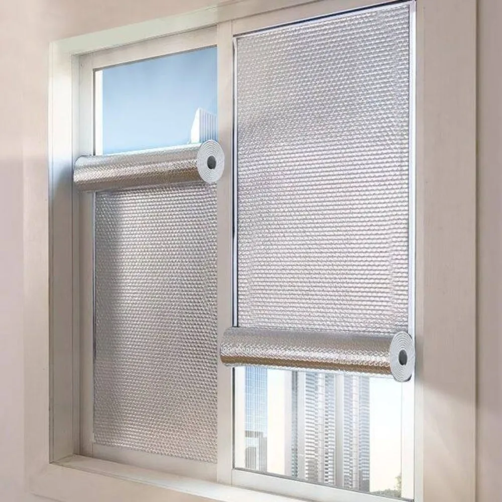 Self-adhesive Roof Insulation Film Heat Insulation Anti UV Aluminum Foil Window Glass Film Light Blocking Aluminum Foil