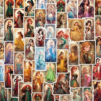 10/30/50 個ディズニープリンセス漫画ステッカー美的 DIY 電話ラップトップ荷物スケートボード防水落書きデカールキッズギフト