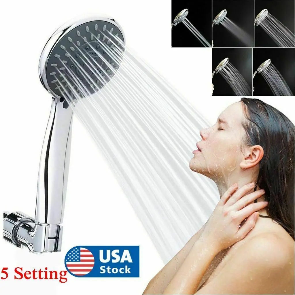 

5 Setting Shower Head High Pressure Bathroom Hand Held Showerhead Water Saving