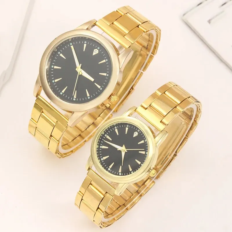 2pcs Fashion Couple Set Watch Luxury Men Women Classic Simple Quartz Watches Stainless Steel Watch Couple Watch