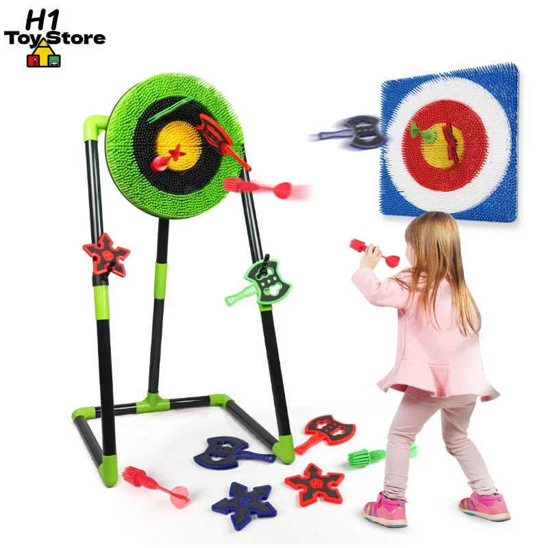 Arène de lancer de fléchettes familial pour enfants, jeu de cible magnétique sûr avec support, jouet de compétition amusant pour l'intérieur et l'extérieur