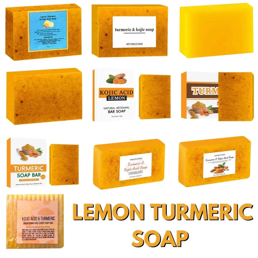Turmeric Hand Made Soap Lemon Kojic Acid Soap Shower And Facial Soap Powerful Moisturizing And Cleansing Of The Skin