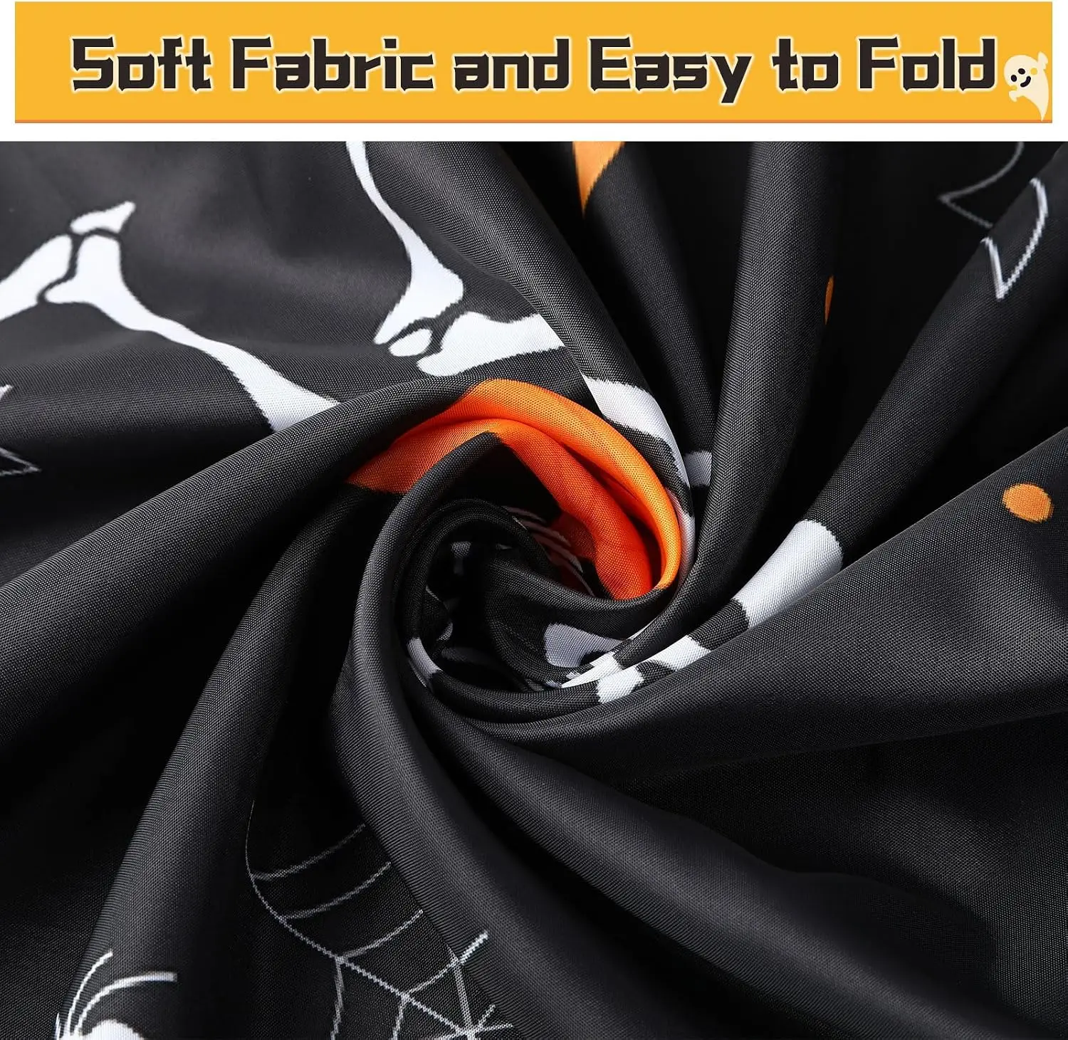 Polyester Waterproof Halloween Skeleton Shower Curtain Spooky Ghost Bathroom Decor Haunted House Fall October Seasonal Shower Li