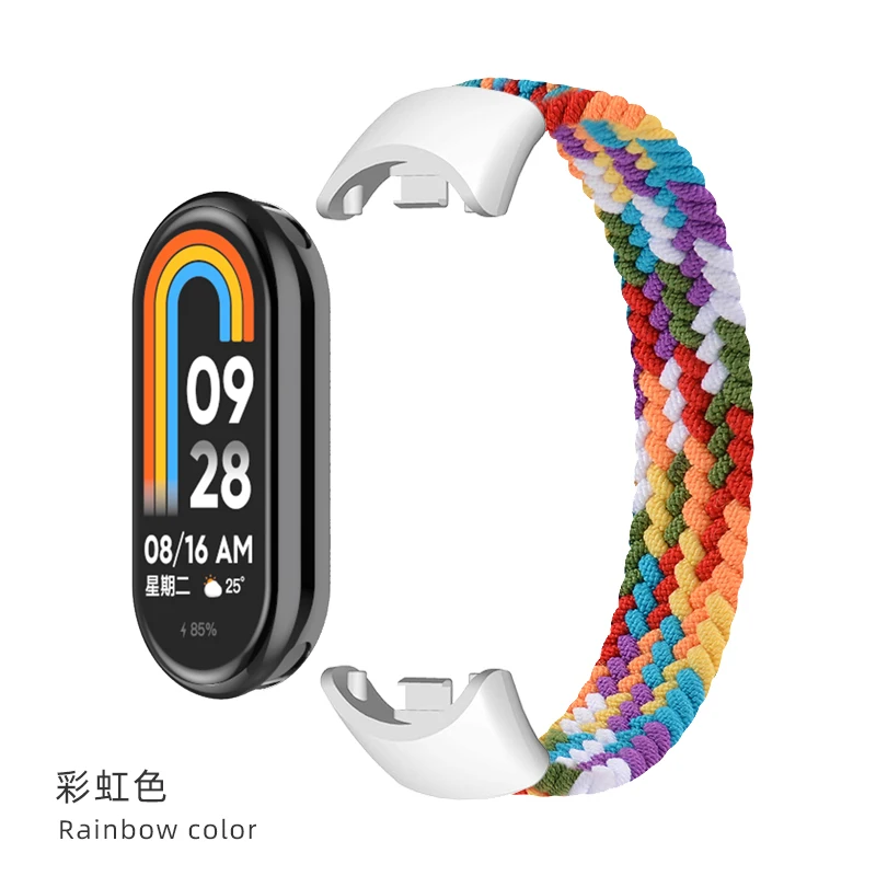 Braided bands for Mi Band 11/10/9/8/7/6/5/4Strap accessories Elastic Nylon Replacement belt bracelet correa for Xiaomi Miband 8