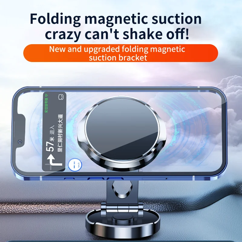 Rotate Metal Magnetic Car Phone Holder Foldable Universal Mobile Phone Stand Air Vent Magnet Mount GPS Support For iPhone Xiaomi