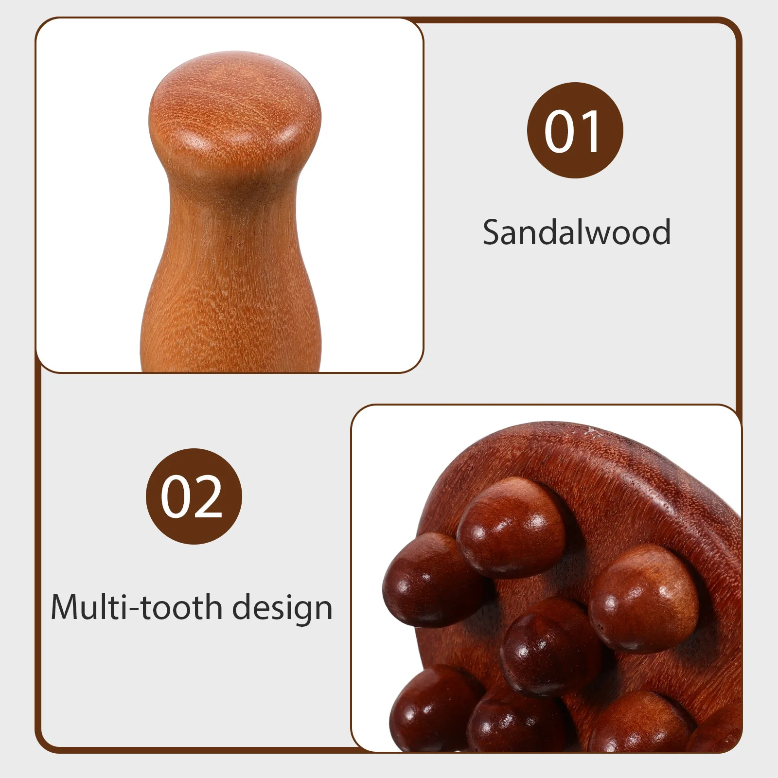 เครื่องนวดบำบัดด้วยไม้แบบแมนนวล ผลิตจากไม้จันทน์หอมคุณภาพสูง สำหรับการดูแลเส้นลมปราณบริเวณหน้าท้อง นวดขูดกระชับสัดส่วนแบบพกพา