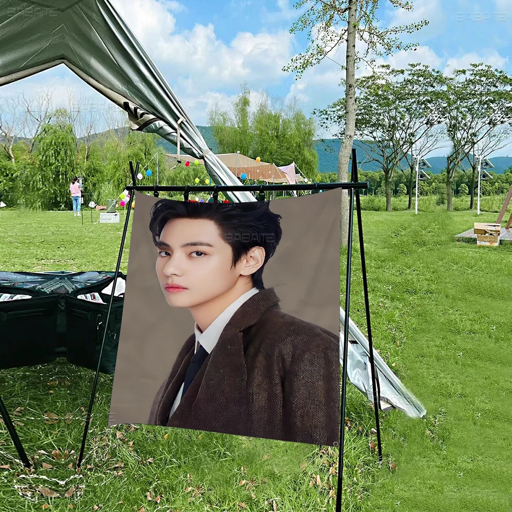 Singer Kpop Kim Tae Hyung V Banner INS Style Outdoor Party Decoration Atmosphere Flag