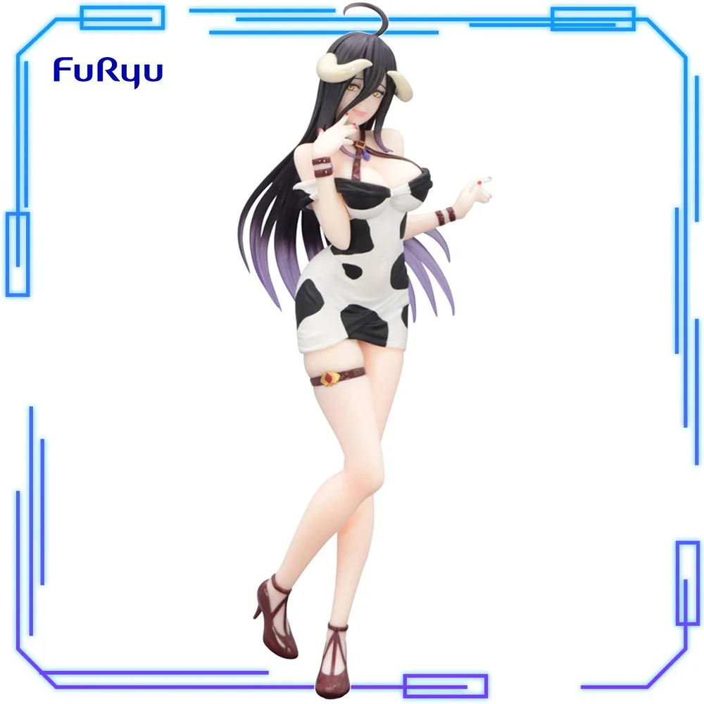 In Stock FuRyu Original Genuine Anime Overlord Trio-Try-iT Figure Albedo Mini Dress Cow Pattern Ver. 21cm Model Toy Figures Gift