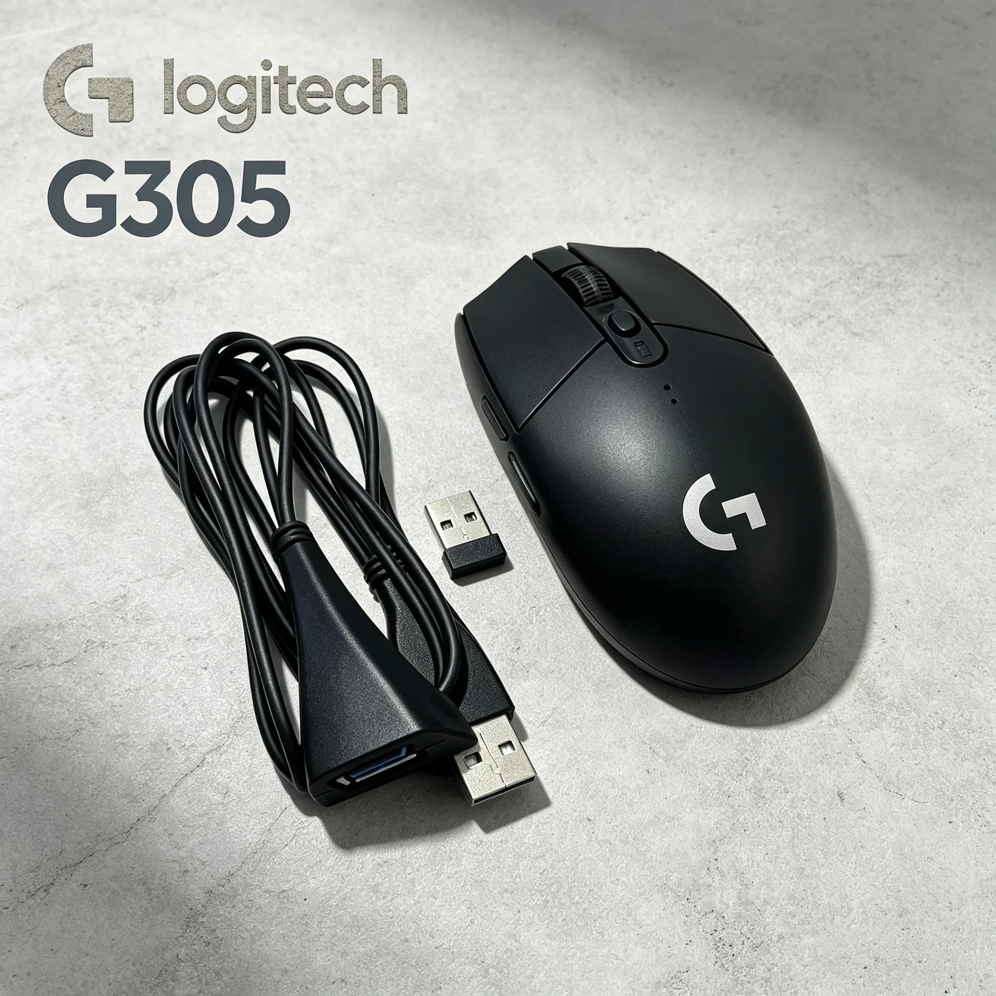 Logitech G305 Wireless Gaming Mouse Full Pack With Transfer Adapter Cable Lightweight Mice For PC Gaming Office Daily Home Compu