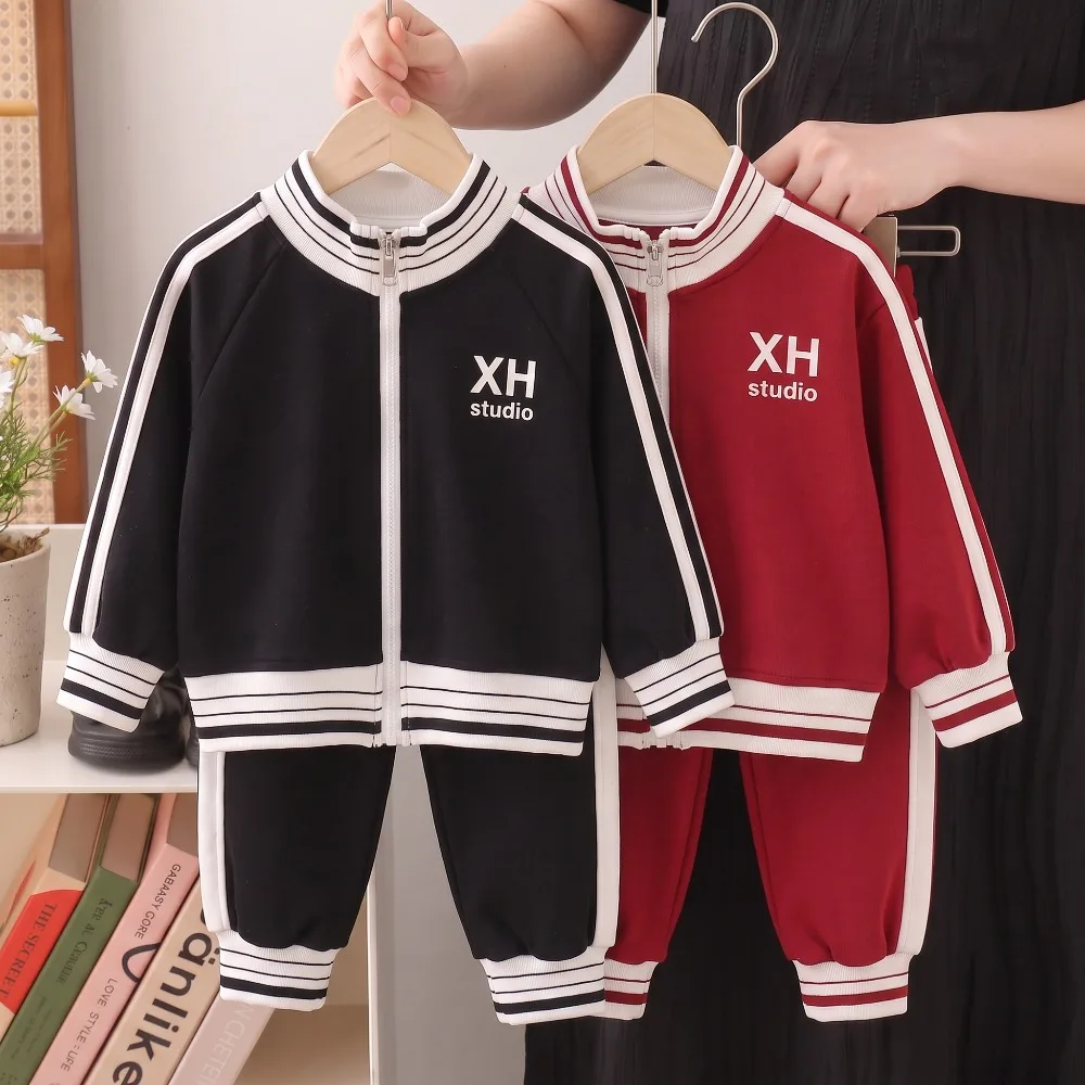 2026 Autumn New Style Children's Casual Sweatsuit Boys Toddler Fashion Coat+long Pants 2piece Sets Kids Jacket Trousers Suit