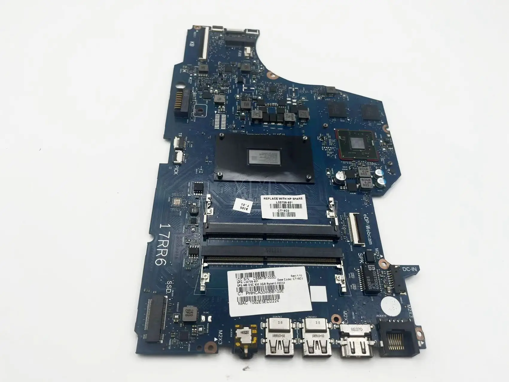 Untuk HP 17-CA 17Z-CA Notebook Motherboard DDR4 Rrzen3 2300CPU L22725-601 DUMBLED0-6050A2983001-MB-A01(A1) 100% uji berfungsi dengan baik