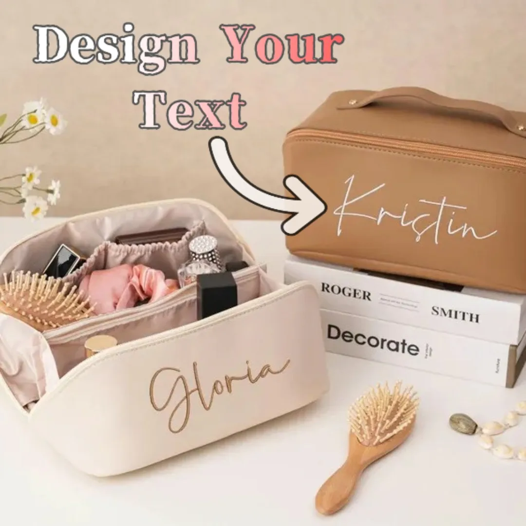 

Customize Pu Fashion Women Pillow Cosmetic Bag Large Personalized Capacity Makeup Travel Organizer Zipper Bags Portable Tote