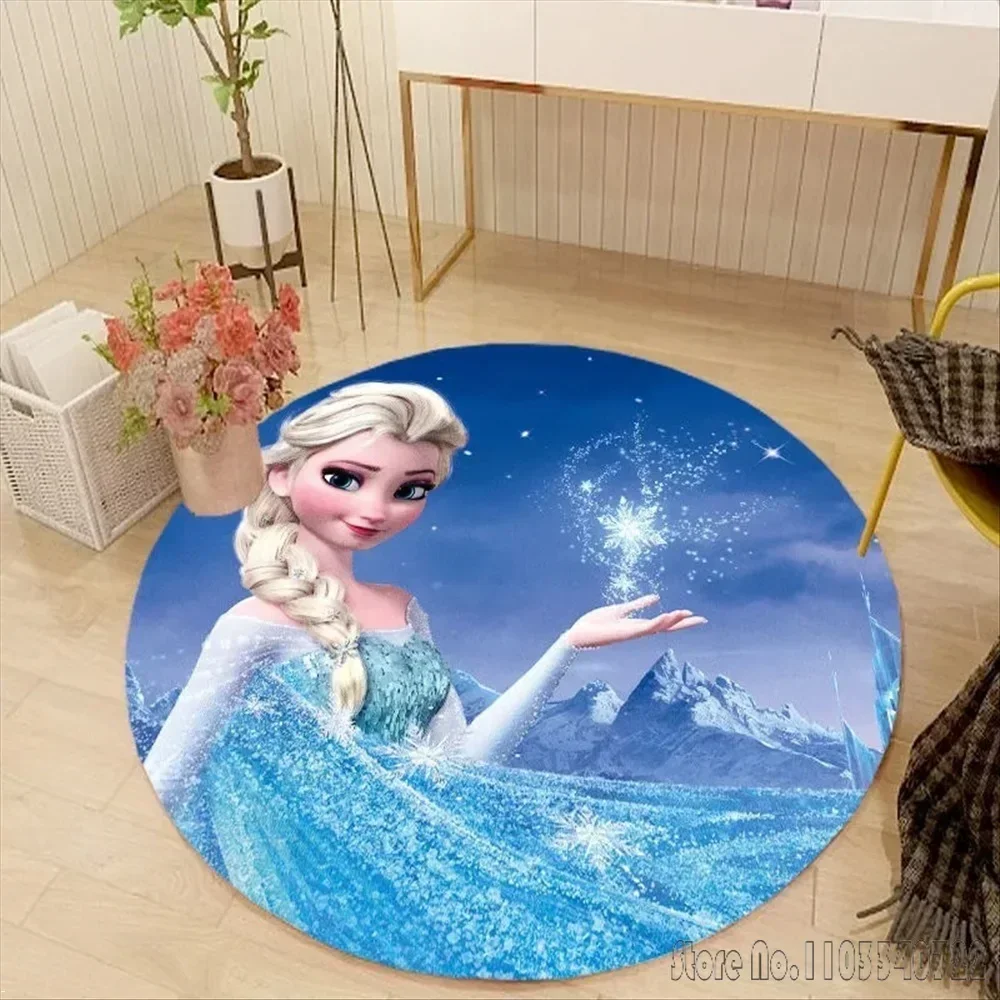 

Frozen Princess Olaf Elsa Anna Rug Round Carpet 80cm Chair Non-slip Floor Mat Crawling Game For Kids Living Room Decor