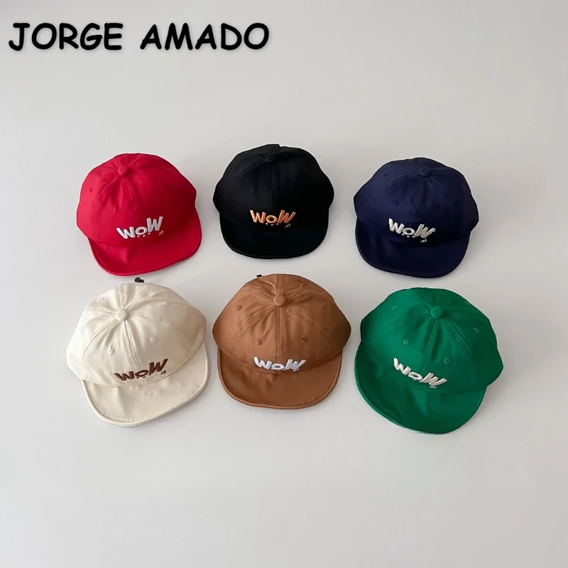 

Japanese Style Spring Summer Letter Embroidery Soft Adjustable Baseball Cap for Boys Girls Outdoor Sunscreen Duckbill Hat H1262